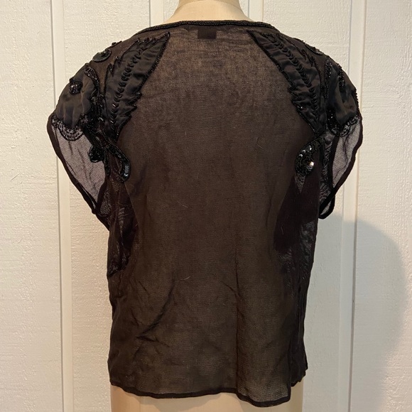 French Connection Embroidered Mesh Top - Picture 3 of 5